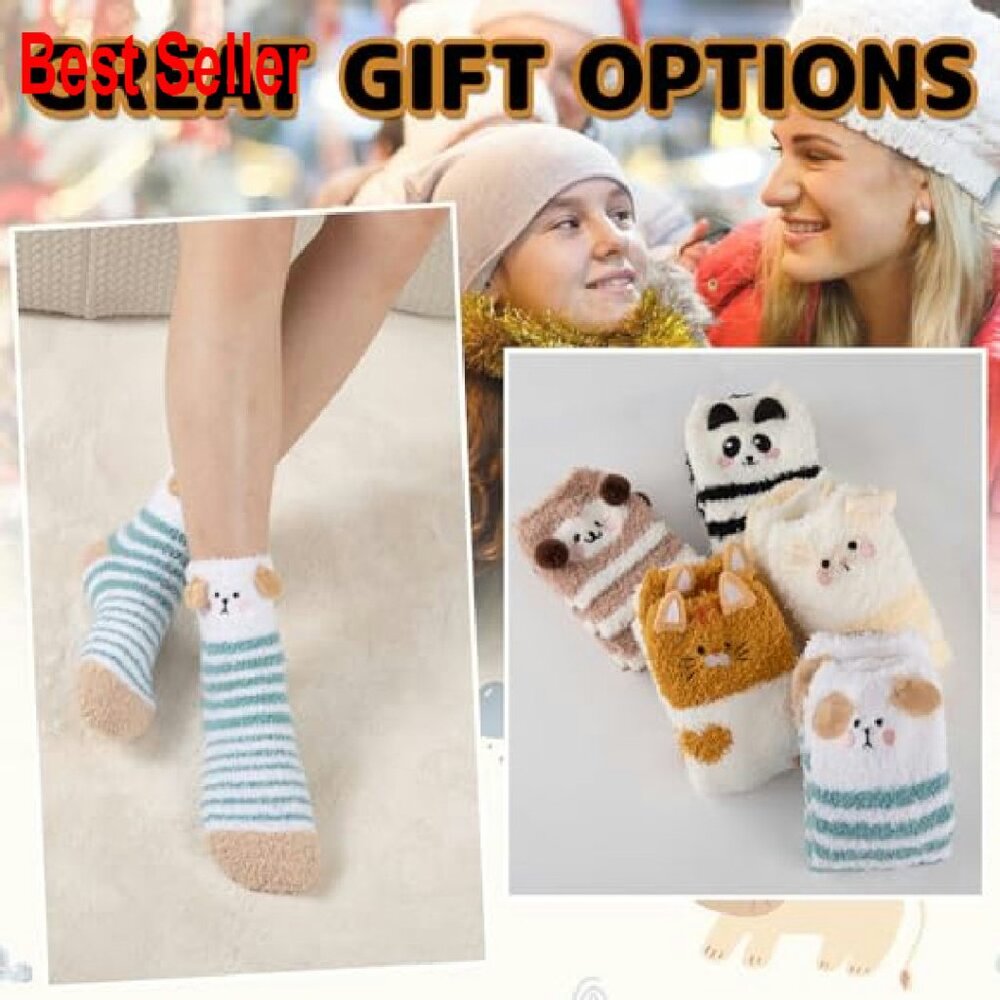 Cozy Winter Fuzzy Slipper Socks Soft Warm Fluffy Home Sleep Wear - Picture 7 of 8
